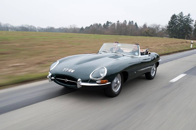 A reworked E-Type on the road. Courtesy Jaguar