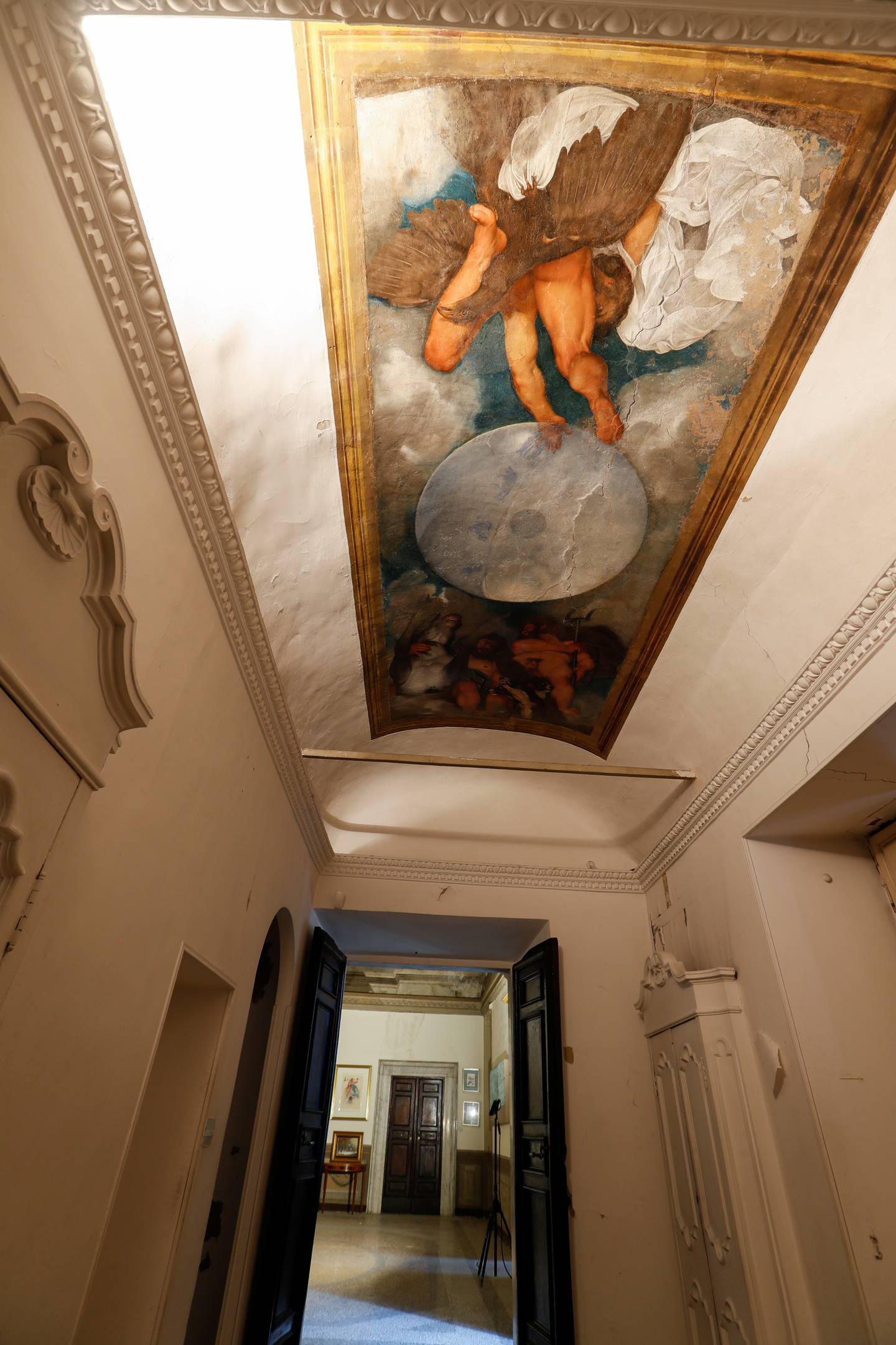 'Jupiter, Neptune and Pluto', the only ceiling mural ever painted by Caravaggio. Its value comprises a significant chunk of the property's asking price. Reuters/Remo Casilli