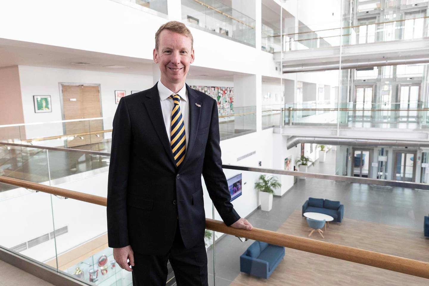 DUBAI, UNITED ARAB EMIRATES. 14 OCTOBER 2019. North London Collegiate School, one of Dubai's most expensive schools is expanding after the school's population has grown from 250 to 800 in two years. Principal James Monaghan. (Photo: Antonie Robertson/The National) Journalist: Anam Rizvi. Section: National.
