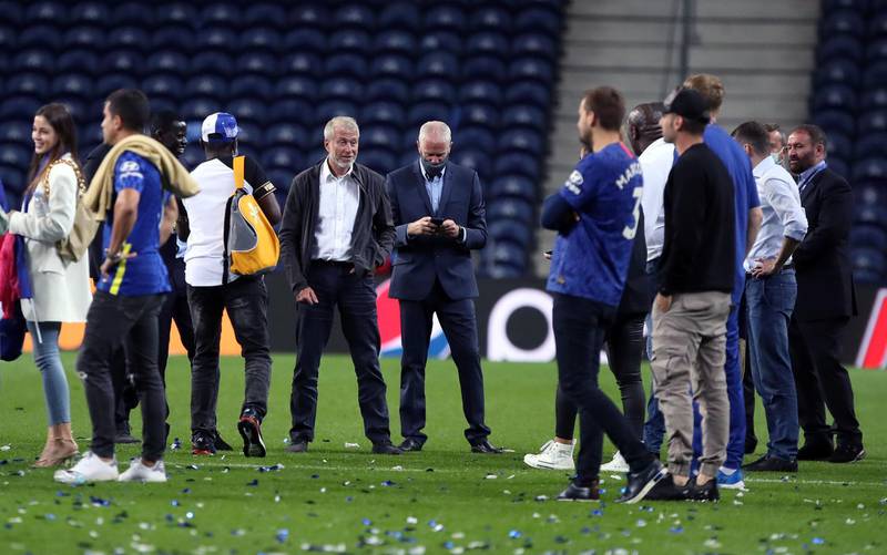Chelsea owner Roman Abramovich on the pitch following Chelsea's victory in the Champions League final. PA