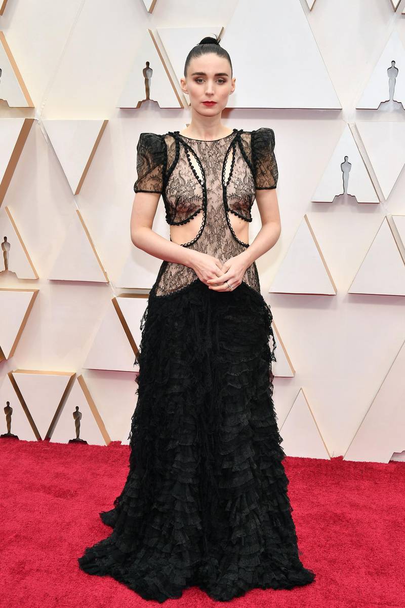 Rooney Mara in Alexander McQueen at the 92nd Annual Academy Awards at Hollywood and Highland on February 09, 2020 in Hollywood, California. AFP