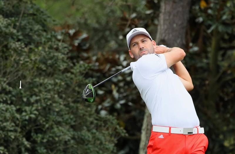 AUGUSTA, GA - APRIL 05: Sergio Garcia of Spain plays his shot from the 15th tee during a practice round prior to the start of the 2017 Masters Tournament at Augusta National Golf Club on April 5, 2017 in Augusta, Georgia.   Andrew Redington/Getty Images/AFP