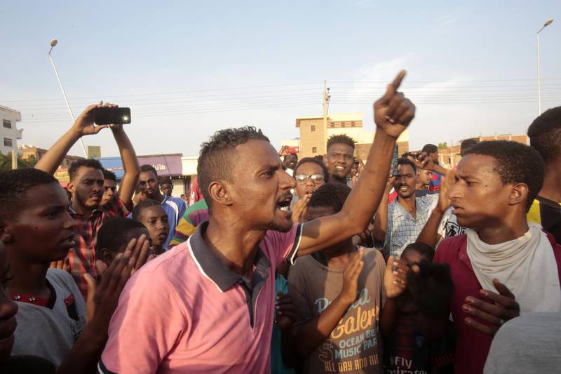 Sudanese protesters rally in Khartoum. AFP