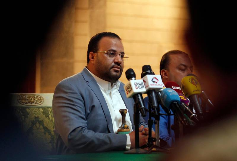 (FILES) In this file photo taken on January 31, 2017 the leader of the Huthi Shiite rebels' Supreme Political Council, Saleh Ali al-Sammad, attends a meeting with freed prisoners in Sanaa, after their release as part of a prisoner exchange deal.
The political leader of Yemen's Huthi rebels, Salah al-Sammad, was killed last week in an air strike by the Saudi-led coalition, the Iran-allied rebels said on April 23, 2018. Sammad, head of the supreme political council, was killed in the eastern province of Hodeida April 19, the Huthis said in a statement published on the rebel-run Saba news agency. / AFP PHOTO / MOHAMMED HUWAIS