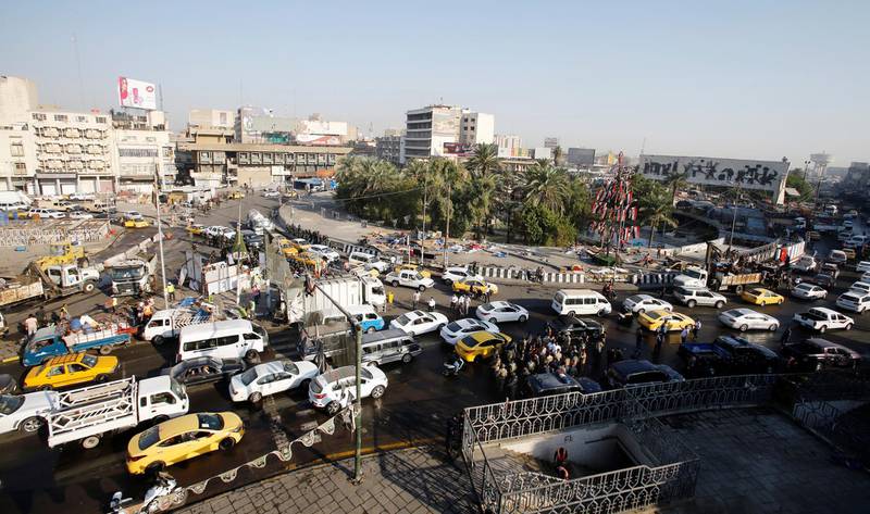 A general view of Tahrir square as Iraqi security forces remove the tents set up on Tahrir square, and reopen the major bridge Jumhuriya, in Baghdad, Iraq.  Reuters
