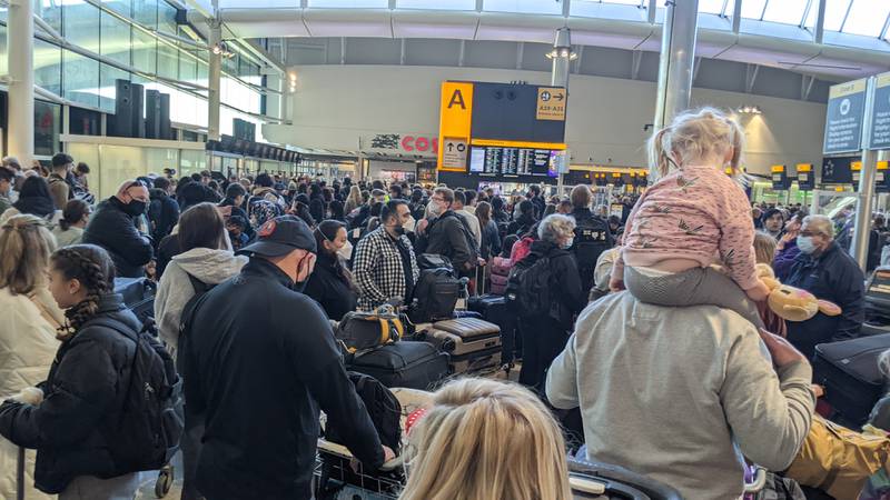 Heathrow Airport's Terminal 2 is crammed with people Photo: Twitter