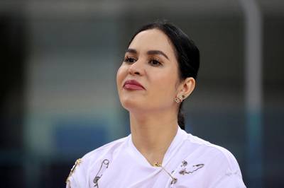 Dubai, United Arab Emirates - September 27, 2019: Jinkee Pacquiao, Manny's wife. Dubai Invasion 2019, MPBL event, headlined by Manny Pacquiao in an All Star game. Friday the 27th of September 2019. Hamden Sports Complex, Dubai. Chris Whiteoak / The National