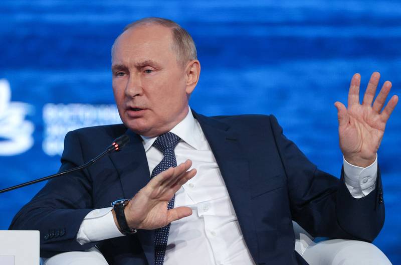 Russian President Vladimir Putin at the Eastern Economic Forum in Vladivostok on September 7. AFP