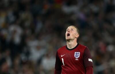England's Jordan Pickford reacts. Action Images