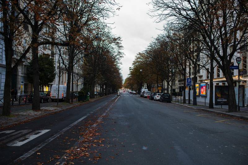 The traffic free Avenue Montaigne in Paris. Bloomberg