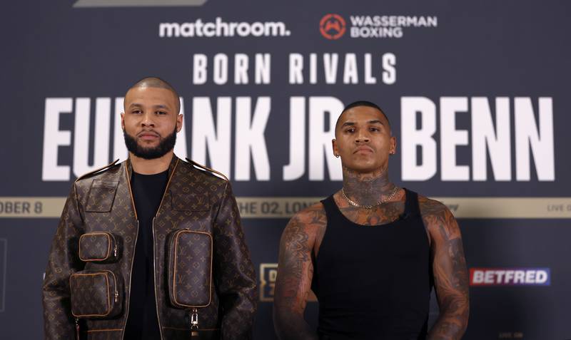 Chris Eubank Jr, left, and Conor Benn could face off in Abu Dhabi in June. PA
