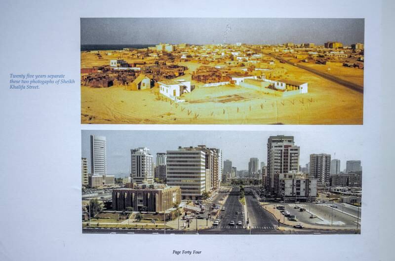 Images of Sheikh Khalifa Street before and after development, taken from a book by the architect. Victor Besa / The National