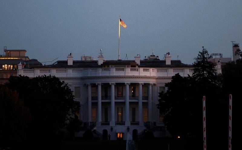 The White House is seen at sunrise during the election day, in Washington. Reuters