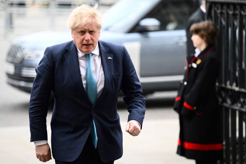 Britain's Prime Minister Boris Johnson arrives. AFP