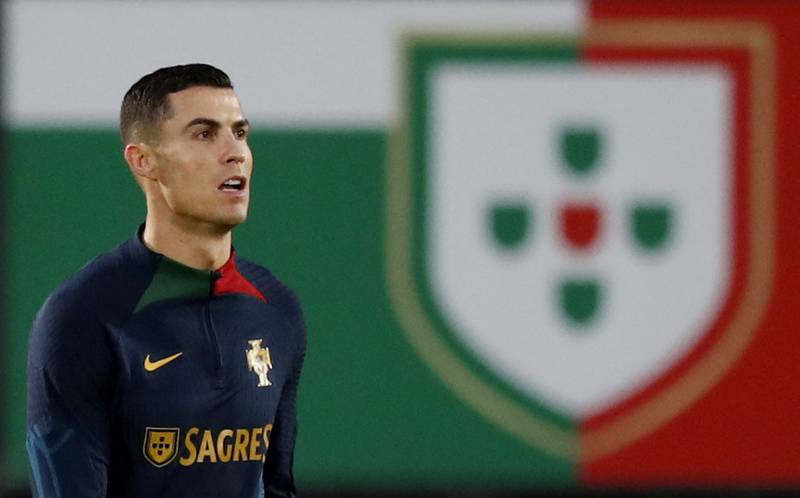 Portugal's Cristiano Ronaldo during training. Reuters