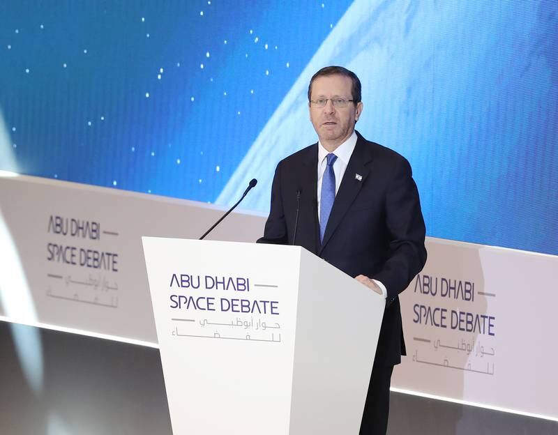 Israel's Mr Herzog speaking at the Abu Dhabi Space Debate 