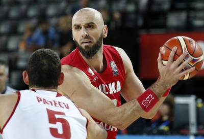 Poland's Marcin Gortat of the Washington Wizards shown against Russia on Sunday at EuroBasket 2015. Sebastien Nogier / EPA