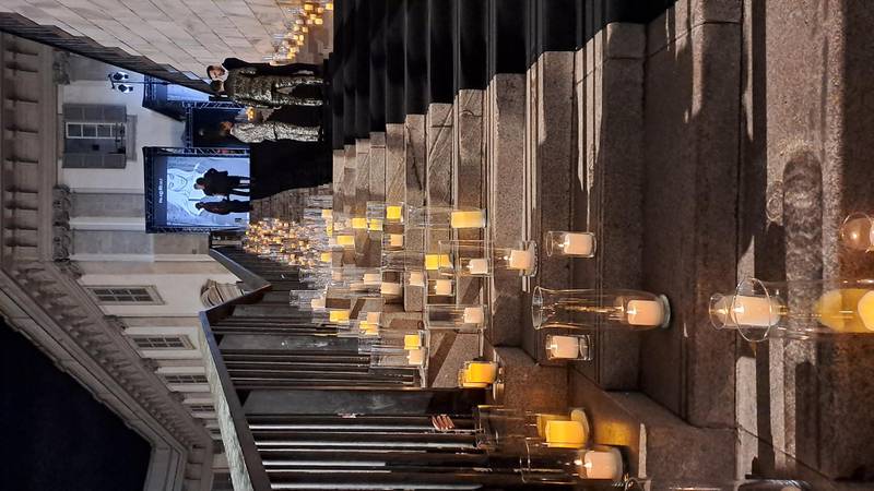 The candle-lit staircase leading to the Palazzo where the dinner was held. Photo: Sarah Maisey / The National 