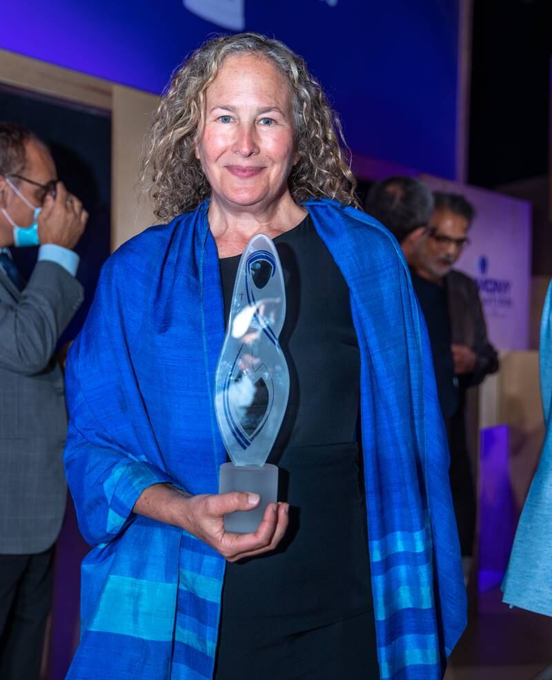 Dianna Cohen with her Mother Teresa Memorial award. Victor Besa / The National