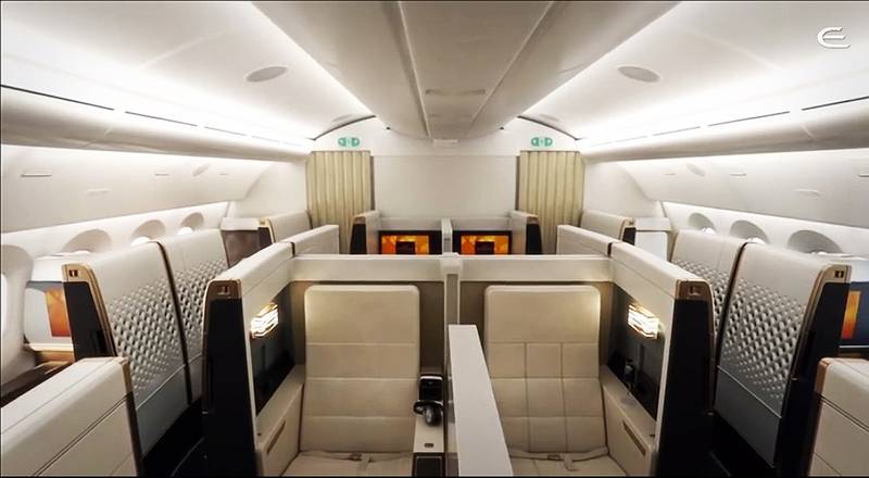 Inside the Etihad 787 Dreamliner. Courtesy Etihad