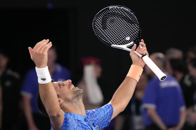 Novak Djokovic after his win. AP 