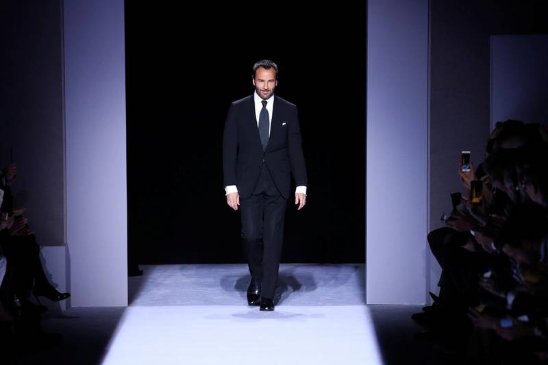NEW YORK, NY - FEBRUARY 06:  Designer Tom Ford walks the runway at the conclusion of his Tom Ford Mens FW18 Collection at Park Avenue Armory on February 6, 2018 in New York City.  (Photo by JP Yim/Getty Images)
