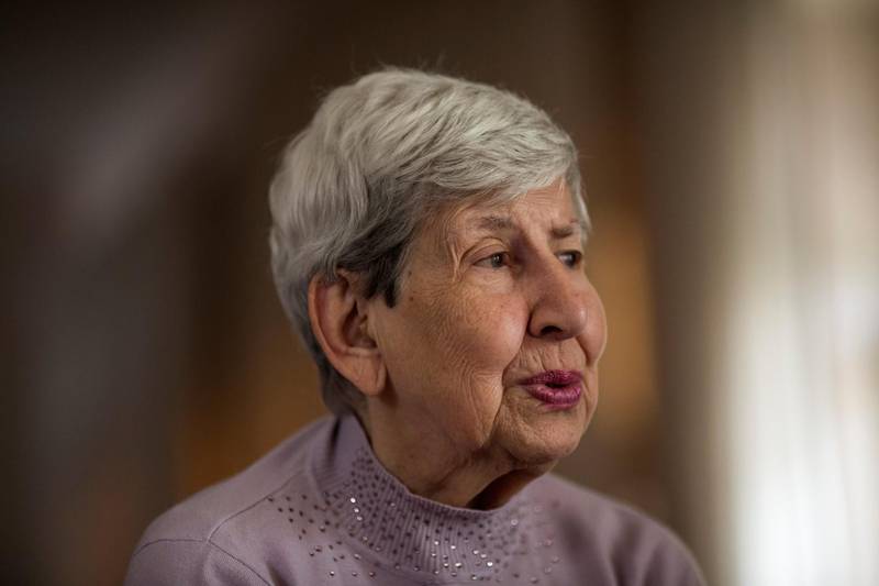 Samia Khoury, a Palestinian Christian, at her home in the east Jerusalem neighbourhoud of Beit Hanina, as she speaks about how she helped save Palestinian refugees that had fled from their homes in 1948. (Photo by Heidi Levine/For The National).