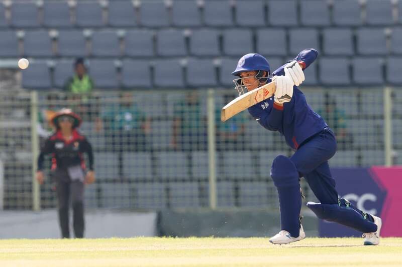 A day after her match-winning effort as Thailand stunned Pakistan, Natthakan Chantham made just 12 against UAE. Courtesy ACC