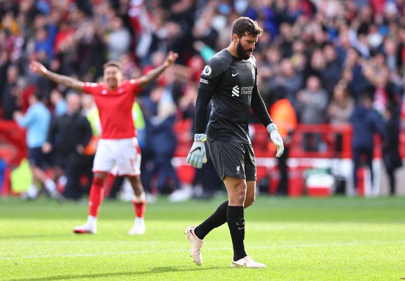 LIVERPOOL RATINGS: Alisson - 7. The Brazilian had no chance with the goal and his save from Johnson stopped Forest doubling the lead. He was one of the few Liverpool players to emerge with any credit. Reuters