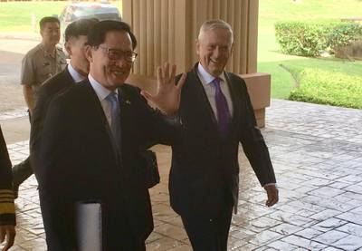 U.S. Defense Secretary Jim Mattis and South Korean Defense Minister Song Young-moo enter Pacific Command headquarters in Honolulu, Hawaii, on Friday, Jan. 26, 2018. Mattis said Friday that Olympics talks between North and South Korea should not distract from the internationally agreed goal of denuclearizing the North. (AP Photo/Robert Burns)