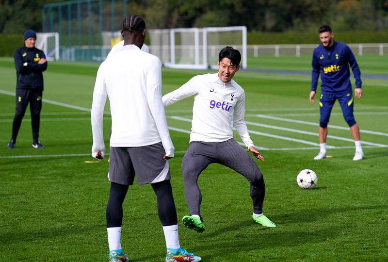 Tottenham Hotspur's Son Heung-min during training. PA