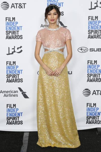 epa07391754 Gemma Chan poses in the press room for the 2019 Independent Spirit Awards in Santa Monica, California, USA, 23 February 2019. The award ceremony, organized by the non-profit organization Film Independent, honors the finest independent films of the preceding year.  EPA-EFE/NINA PROMMER