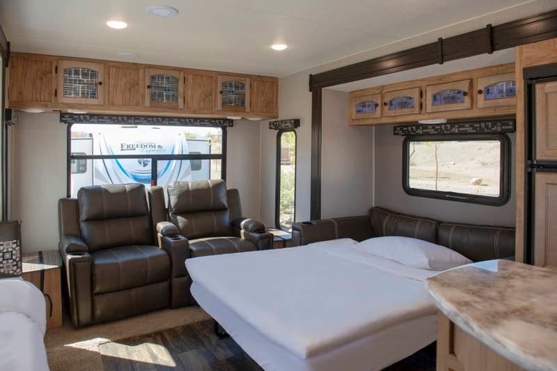 Each caravan is designed to house two adults and two to three children.