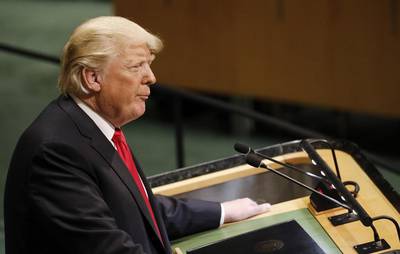 US President Donald Trump addresses the General Debate of the General Assembly of the United Nations at United Nations.  EPA