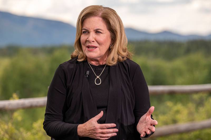 Esther George, president and chief executive officer of the Federal Reserve Bank of Kansas City, gives an interview at the Jackson Hole Economic Symposium Bloomberg