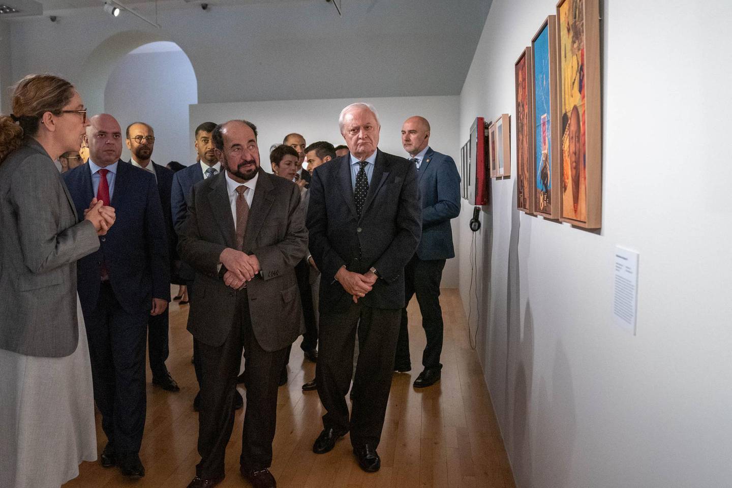 Sheikh Dr Sultan bin Muhammad Al Qasimi visits the Madrid cultural centre Casa Arabe. Courtesy Sharjah Media Office