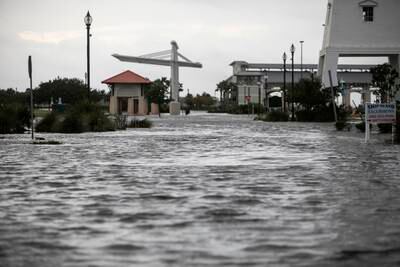 Jones Park in Gulfport, Mississippi, is flooded from Hurricane Ida's storm surge. AP