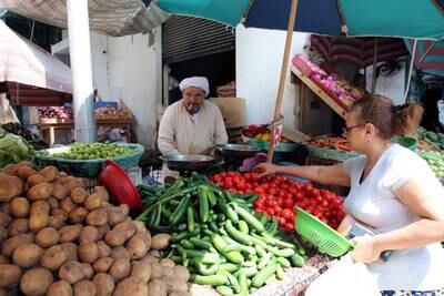 A vegetable stall at a market in Cairo. EPA
