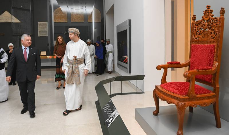 King Abdullah II is shown around the National Museum in Doha. Photo: Oman News Agency