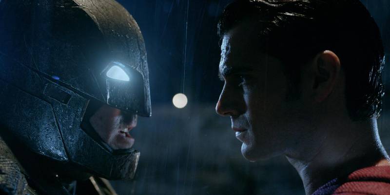 Ben Affleck, left, makes his debut as Batman and up against him is Henry Cavill, who reprises his role as Superman in Batman v Superman: Dawn of Justice. Courtesy Warner Bros Pictures/ TM & DC Comics
