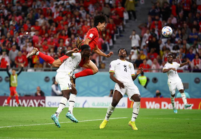 South Korea's Cho Gue-sung scores their second against Ghana. Reuters