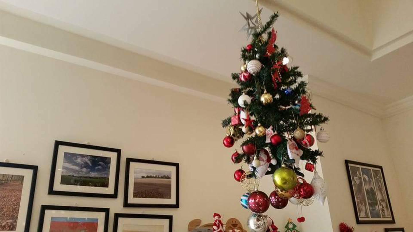Un arbre de Noël suspendu, que la famille Ray utilisait autrefois.  Photo: Emily Ray 