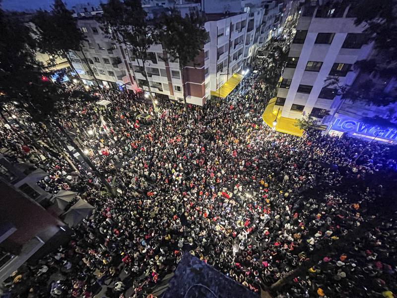 The streets of Rabat, Morocco, are packed with fans. AP 