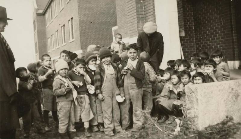Children at the Kamloops Indian Residential School in Kamloops, British Columbia, Canada, in 1931. EPA