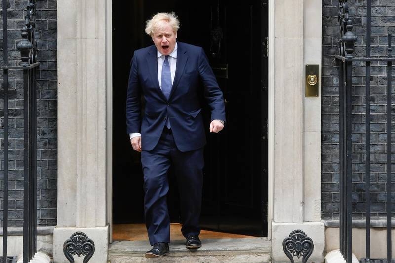 Britain's Prime Minister Boris Johnson arrives to meet Hungary's Prime Minister Viktor Orban at Downing Street in London, Britain May 28, 2021. REUTERS/Toby Melville