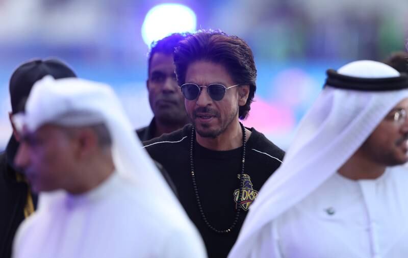 Shah Rukh Khan attends the opening ceremony of the ILT20 2023 in Dubai. Getty