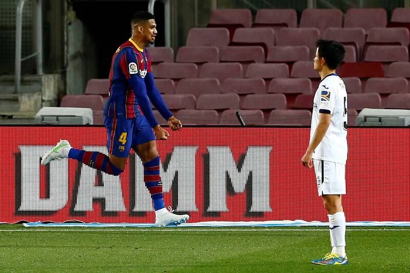 Ronald Araujo (Pique, 45) 6 - Araujo has to be more careful after standing on a Getafe attackers foot to concede a penalty in the 68th minute. The defender soon made amends after heading home from a Messi corner.
Samuel Umtiti (Mingueza, 74) N/A - On after Mingueza looked to be struggling with a knock but didn’t have much to deal with. EPA