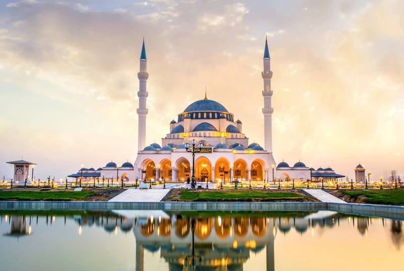 The Sharjah Mosque, the largest mosque in the emirate, opened in 2019. Photo: Sharjah Media Office
