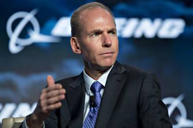 Dennis Muilenburg, chief executive officer of the Boeing, was asked to testify before US lawmakers October 30 on the grounded 737 Max jet. Bloomberg. 