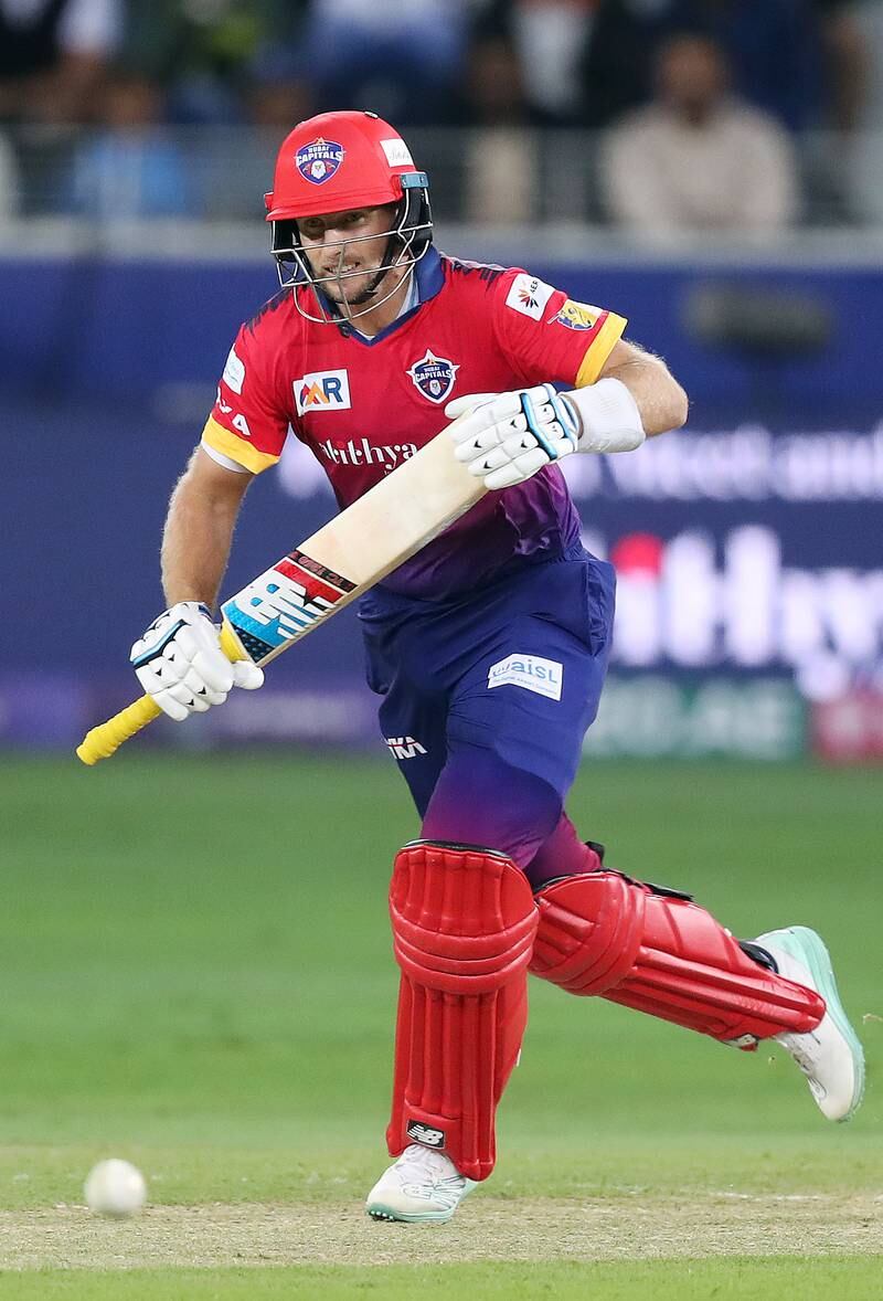 Capitals' Joe Root bats during the ILT20 match against Abu Dhabi Knight Riders.
